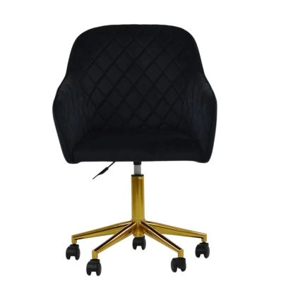 Opus Office Chair Black Velvet & Gold