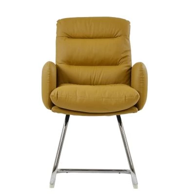 Nikan Office Chair Light Tan Brown Leather & Chrome