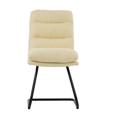 Polk Office Chair Cream Boucle Fabric & Black