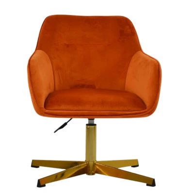 Ray Office Chair Burnt Orange Velvet & Gold
