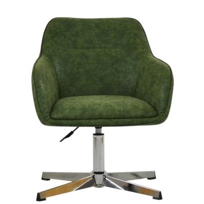 Esto Office Chair Aged Olive Green Faux Leather & Chrome