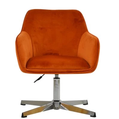 Esto Office Chair Burnt Orange Velvet & Chrome
