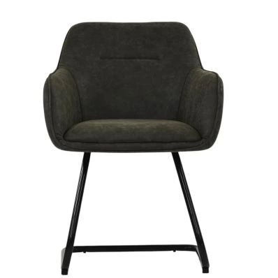 Slaygo Office Chair Slate Grey Faux Leather & Black