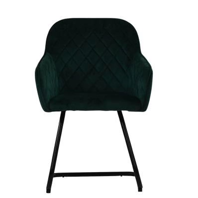 Campo Dining Chair Emerald Green Velvet & Black Base