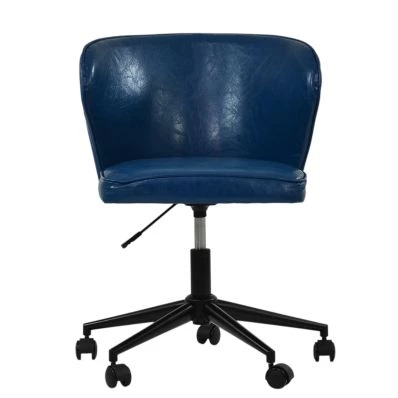 Belisimo Office Chair Blue Faux Leather & Black