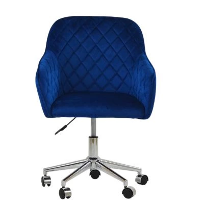 Opus Carver Office Chair Blue Velvet & Chrome