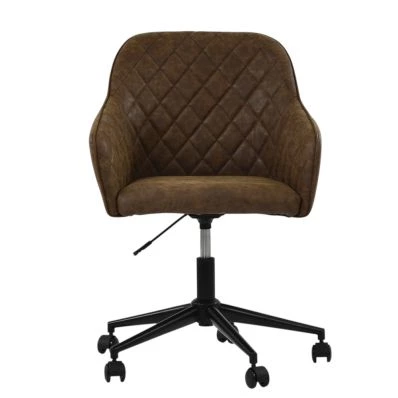 Opus Carver Office Chair Aged Brown Faux Leather & Black