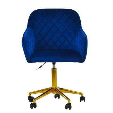 Opus Carver Office Chair Blue Velvet & Gold