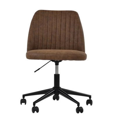 Danbury Office Chair Aged Brown Faux Leather & Black