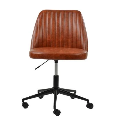 Danbury Office Chair Vintage Brown Faux Leather & Black