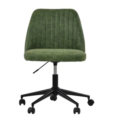 Danbury Office Chair Aged Olive Green Faux Leather & Black