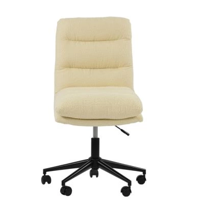 Strada Office Chair Cream Boucle Fabric & Black