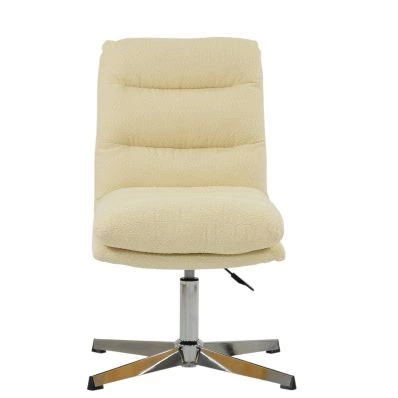 Cowper Office Chair Cream Boucle Fabric & Chrome