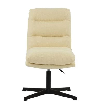 Cowper Office Chair Cream Boucle Fabric & Black
