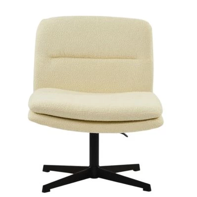 Rosso Office Chair Cream Boucle Fabric & Black