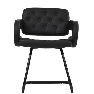 Luce Office Chair Black Faux Leather & Black