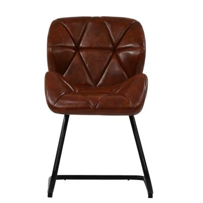 Brigham  Office Chair Vintage Tan Brown Faux Leather & Black
