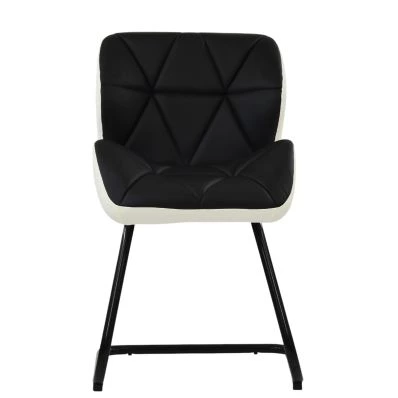 Brigham  Office Chair Black & White Faux Leather & Black