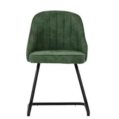 Bowfell  Office Chair Aged Olive Green Faux Leather & Black