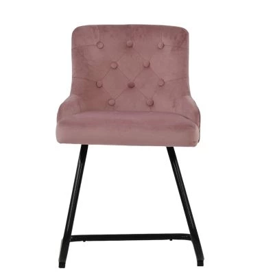 Melton Office Chair Pink Velvet & Black