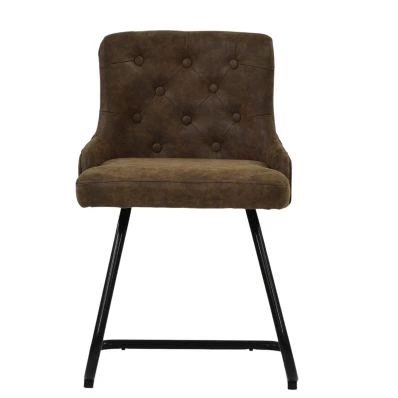 Melton Office Chair Aged Brown Faux Leather & Black