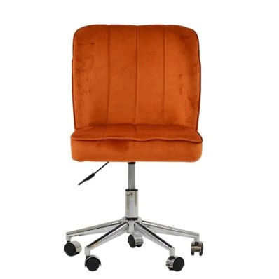 Oblek Office Chair Burnt Orange Velvet & Chrome