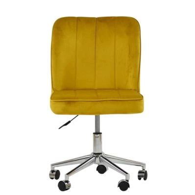 Oblek Office Chair Yellow Velvet & Chrome