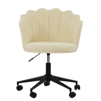 Clam Office Chair Cream Boucle & Black