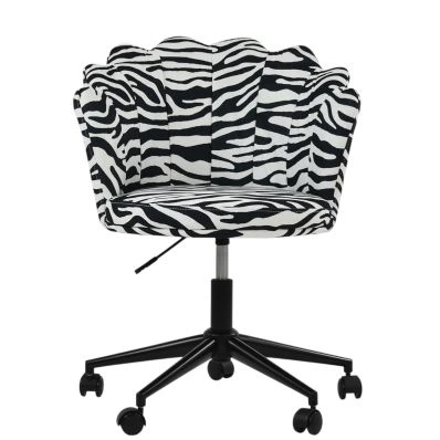 Clam Office Chair Zebra Fabric & Black