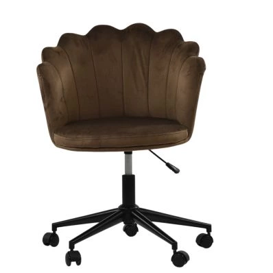 Clam Office Chair Mocha Velvet & Black