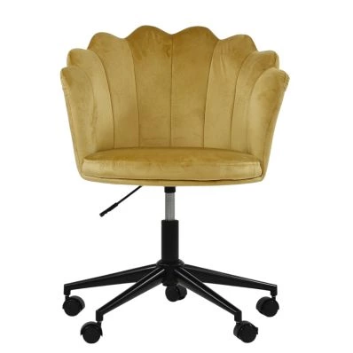 Clam Office Chair Camel Velvet & Black