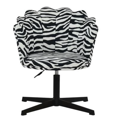 Scallop Office Chair Zebra Fabric & Black