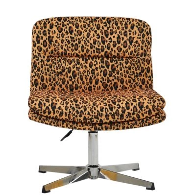 Rosso Office Chair Leopard Fabric & Chrome