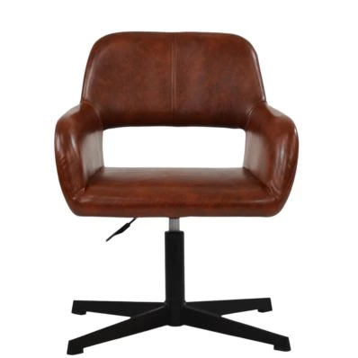 Stockholm Office Chair Vintage Brown Leather & Black