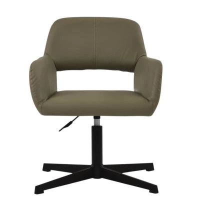 Stockholm Office Chair Taupe Leather & Black