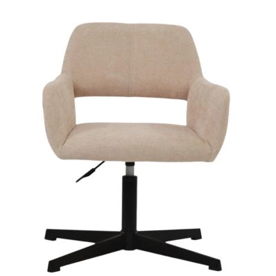 Stockholm Office Chair Natural Cream Fabric & Black