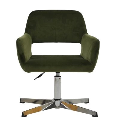 Bronby Office Chair Olive Green Velvet & Chrome