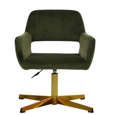 Stockholm Office Chair Olive Green Velvet & Black