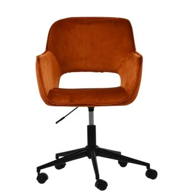 Kane Office Chair in Burnt Orange Velvet