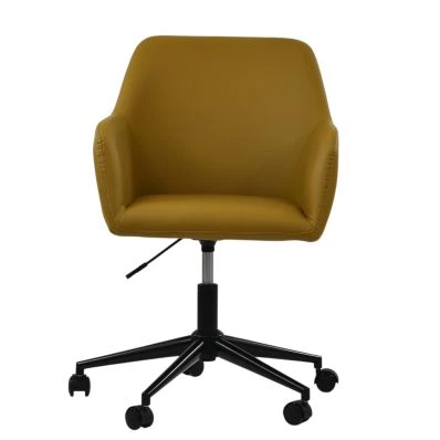 Marco Dining Chair Vintage Brown Leather & Black Base