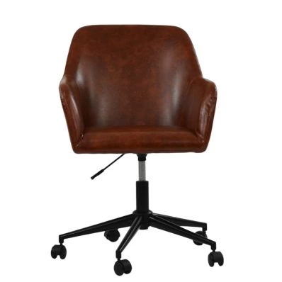 Marco Dining Chair Vintage Brown Leather & Black Base