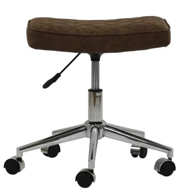 Cody Office Chair in Aged Brown Faux Leather Chrome Base