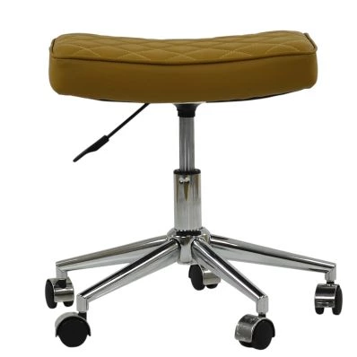 Cody Office Chair in Light Tan Brown Faux Leather Chrome Base
