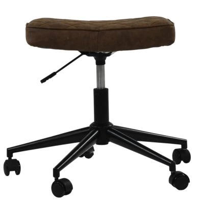 Kylian Office Chair in Aged Brown Faux Leather Black Base