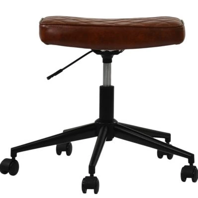 Kylian Office Chair in Vintage Brown Faux Leather Black Base