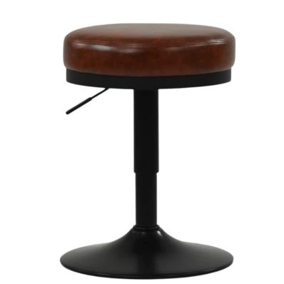Brobbey Office Chair Vintage Brown Faux Leather Black Base