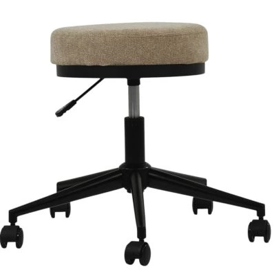 Florian Office Chair in Fawn Brown Fabric Black Base