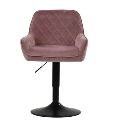 Ayari Office Chair Pink Velvet Black Base
