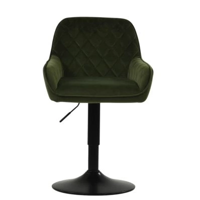 Ayari Office Chair Olive Green Velvet Black Base