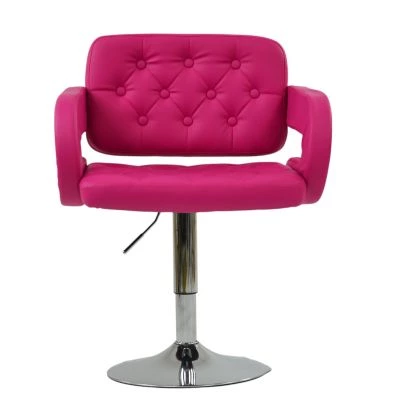 Ramos Office Chair Hot Pink Faux Leather Chrome Base